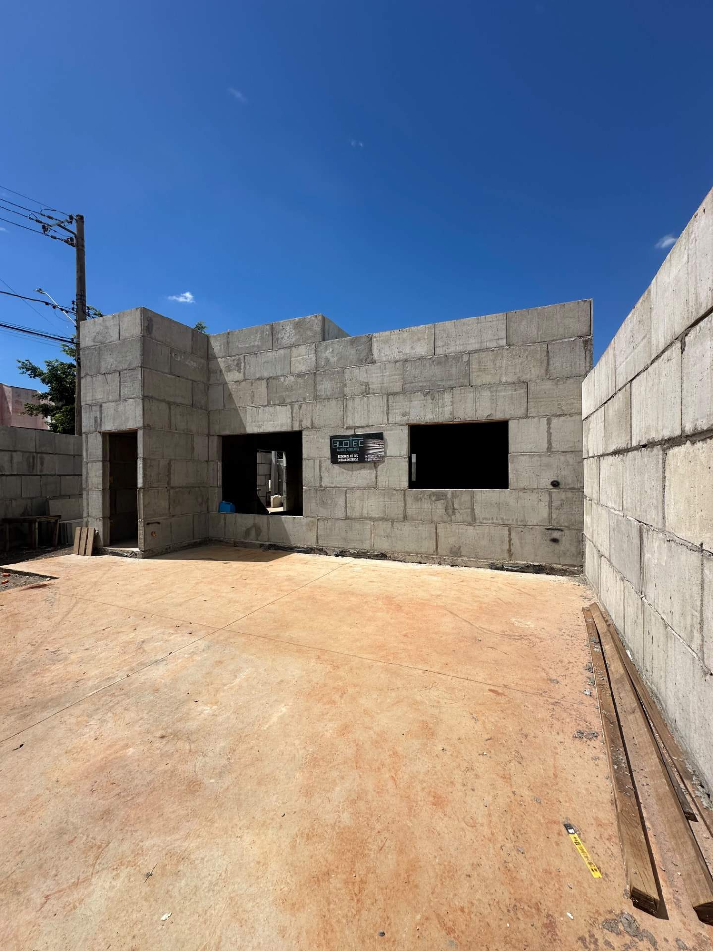 Obra Residencial do Bosque construída com BLOTEC